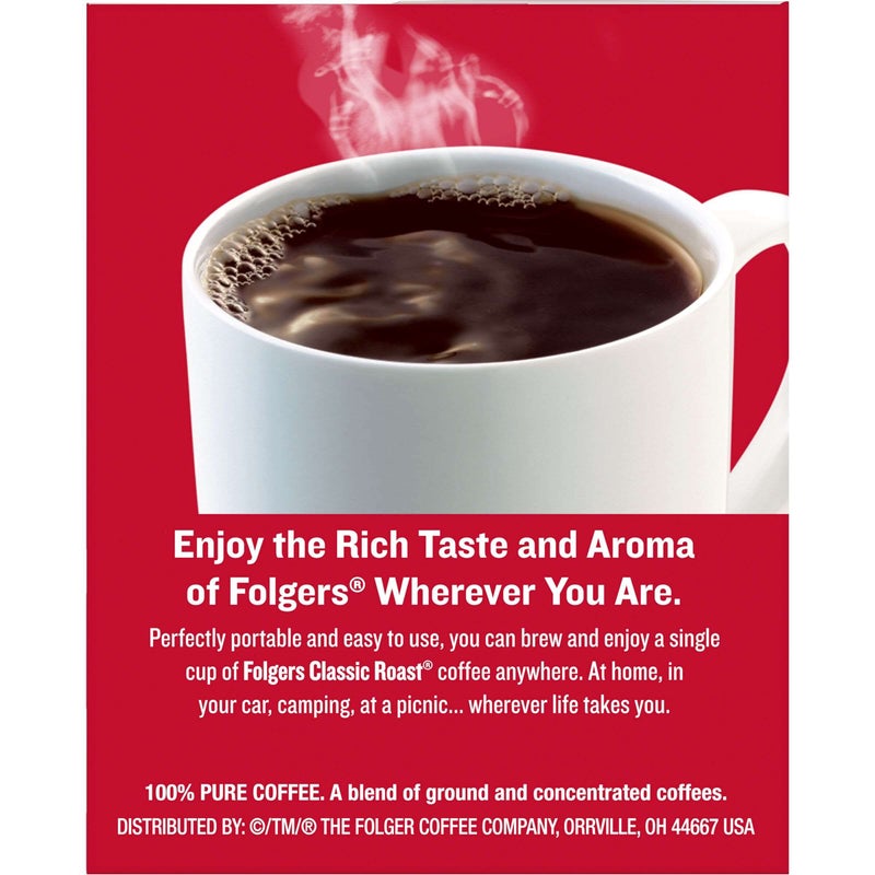 Folgers Coffee Singles Classic Roast-19 Coffee Bags - Image 4